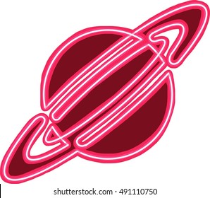 Saturn Neon Vector