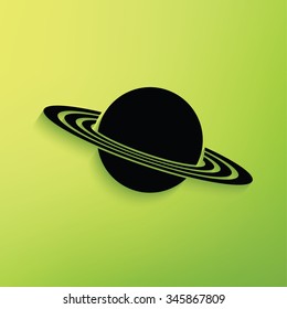
Saturn on green background,clean vector