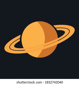 Saturn orange vector art with background 