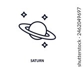 saturn outline icon.  Thin line icon from astronomy collection. Editable vector isolated on white background