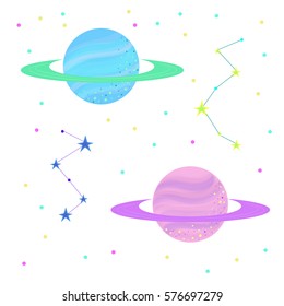 Saturn pastel  vector
