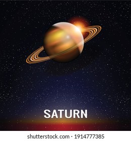 Saturn Planet Background In Vector Illustration