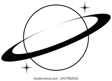 Saturn Planet Basic Graphic Sticker Design