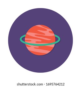 saturn planet block and flat style vector illustration design