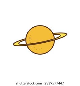 Saturn planet cartoon icon school instrument element student concept isolated vector illustration