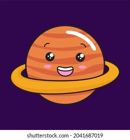 saturn planet cartoon kawaii solar system