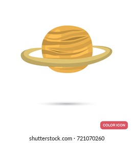 Saturn planet color flat icon