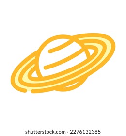 saturn planet color icon vector. saturn planet sign. isolated symbol illustration