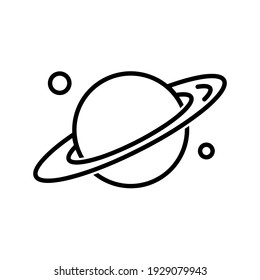 Saturn planet flat icon