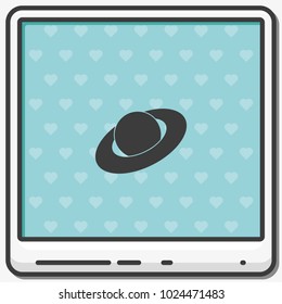 Saturn planet flat vector icon.