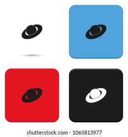 Saturn planet flat vector icon.