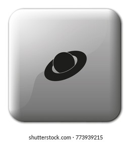 Saturn planet flat vector icon.