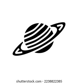 saturn planet glyph icon vector. saturn planet sign. isolated symbol illustration
