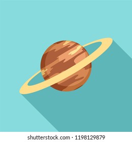 Saturn planet icon. Flat illustration of saturn planet vector icon for web design