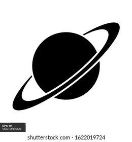Saturn planet icon with flat style. Vector illustration of a planet with a white background. The concept of space business.