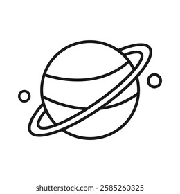 saturn planet icon Isolated flat vector in outline