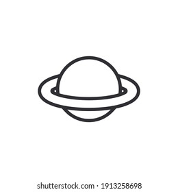 Saturn Planet. Saturn icon. Logo template. Saturn with ring. Sixth planet from Sun. Solar system. Space symbol. Galaxy sign. Planet vector. Cartoon Saturn planet. Cosmic sign. Astronomy. Science icon.