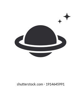 Icono de Saturno. Plantilla de logotipo. Saturno con anillo. 