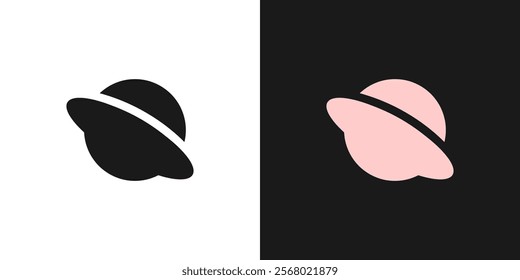 Saturn planet icon logo vector flat space isolated