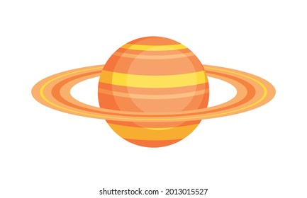 Saturn planet icon on white background