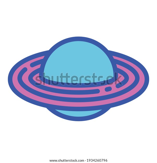 Saturn planet icon. Outline\
saturn planet vector icon for web design isolated on white\
background