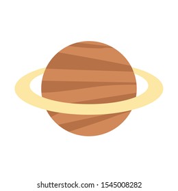 saturn planet icon over white background, vector illustration