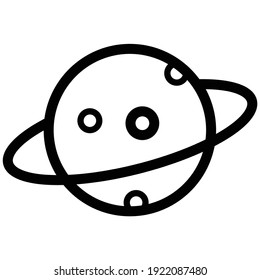 saturn planet icon, Planet Saturn with planetary ring system flat icon. Vector illustration on white background
