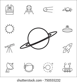 Saturn planet icon. Set of space icons. Signs, outline symbols collection, simple thin line icons for websites, web design, mobile app, info graphics on white background