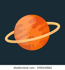 Saturn planet icon. Saturn planet of Solar system vector icon. Saturn vector illustration. Astronomy Object icon