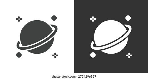 Saturn Planet Symbol. Symbol für durchgezogene Glyphenserie