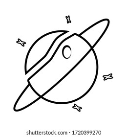 saturn planet icon vector illustration