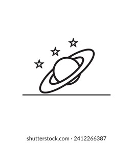 saturn planet icon vector ilustration logo design