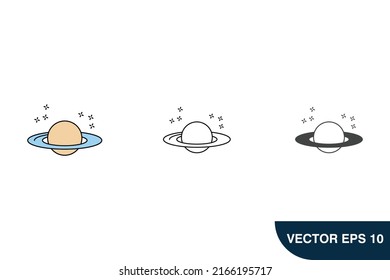 Saturn planet icons  symbol vector elements for infographic web