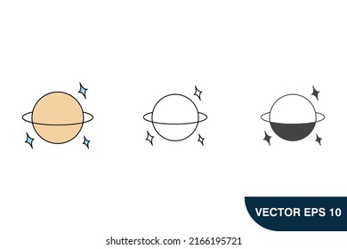 Símbolo del símbolo del planeta Saturno para la web infográfica