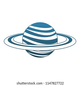 Saturn planet isolated blue lines