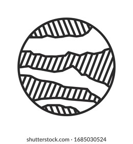 Saturn planet isolated. lineal icon. vector illustration