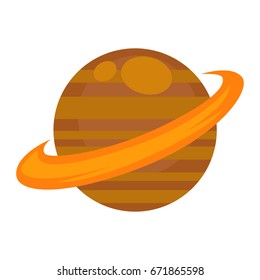 Saturn planet isolated on white graphic vector poster