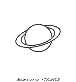 Saturn planet line icon.