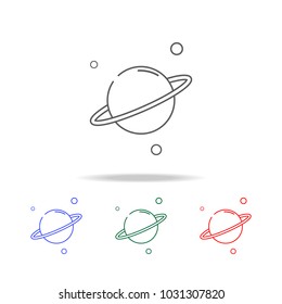 Saturn planet line icon. Elements in multi colored icons for mobile concept and web apps. Icons for website design and development, app development on white background