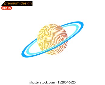 saturn planet logo vector illustration