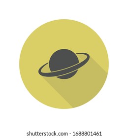 Saturn planet long shadow icon. Simple glyph, flat vector of web icons for ui and ux, website or mobile application