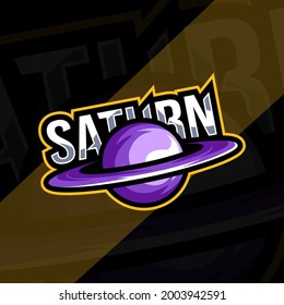 Saturn planet mascot logo esport design