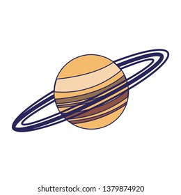 Saturn planet milky way galaxy blue lines