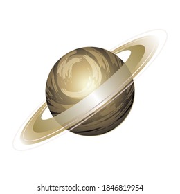 saturn planet milky way style icon of space futuristic and cosmos theme Vector illustration