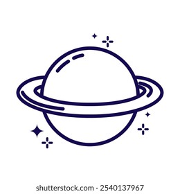 exploração espacial minimalista de planeta saturno isolada