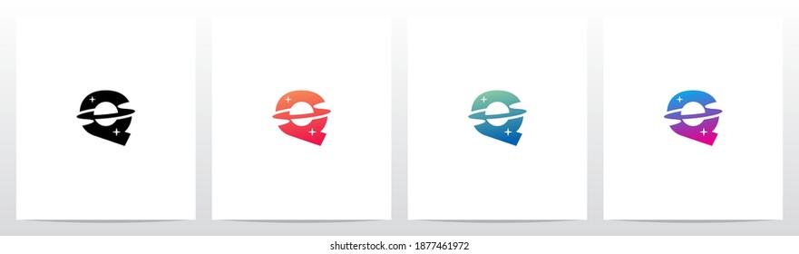 Saturn Planet On Letter Logo Design Q 