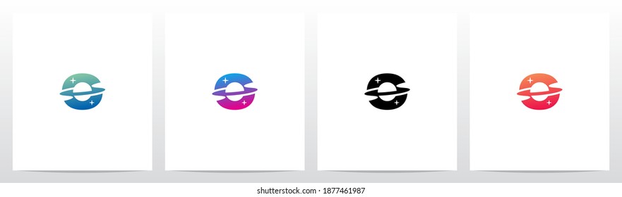 Saturn Planet On Letter Logo Design O 