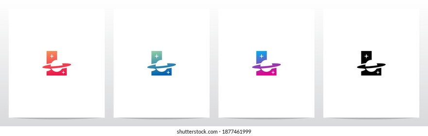 Saturn Planet On Letter Logo Design L 