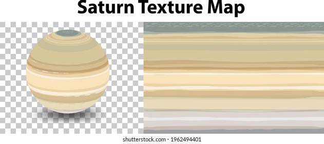 Saturn Planet On Transparent With Saturn Texture Map Illustration