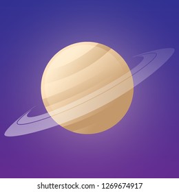 saturn planet orbiting solar system vector design illustration
